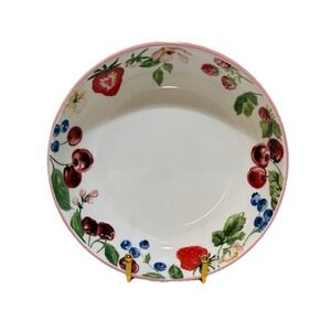Set of 4 Potters Studio 8 1/2" Salad/Pasta Bowls, Strawberry/Fruit Design